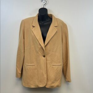 Sag Harbor Tan Wool Cashmere Blend Blazer Women's Size 14